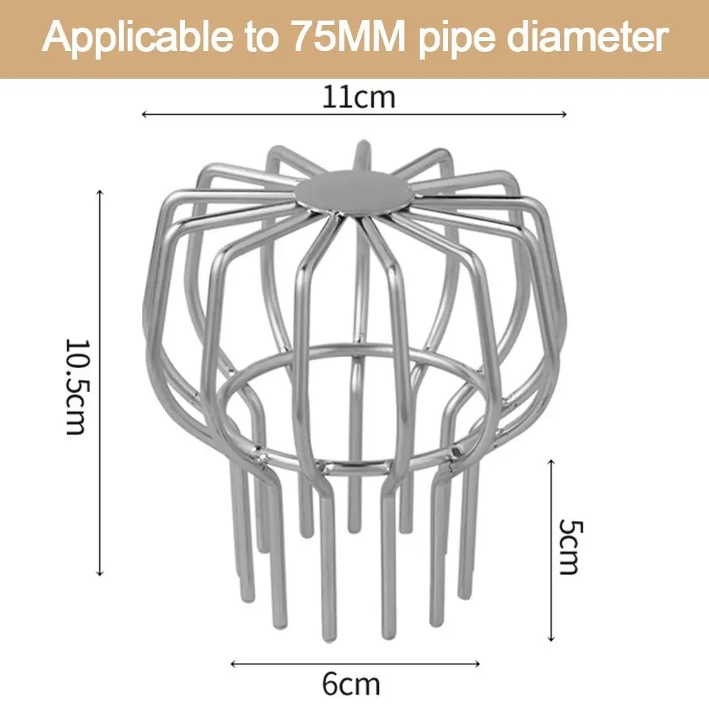 Downpipe Strainer Roof Floor Drain Leaf Debris Trap Anti-blocking Balcony Drainage Cover Downspout Protection Net