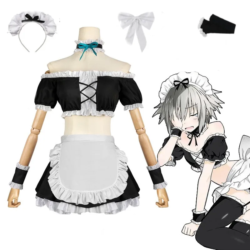 

Anime DATE A LIVE Honjou Nia Cosplay Costume Aldult Woman Sexy Maid Cute Loli Top Skirts Headgear Neck Ornament Socks Suit