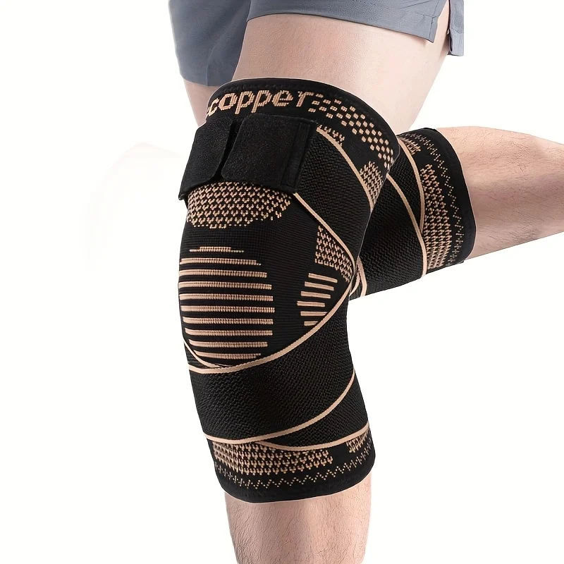 1Pc Copper Knee Brace for Men and Women Knee Compression Sleeve Knee Support Wraps Sports and Running