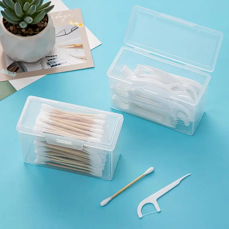 Small Clear Jewelry Box Earring Storage Box Portable Cotton Swab Storage Containers Transparent Jewelry Holder For Necklaces