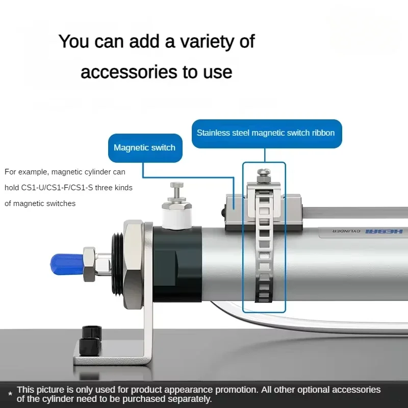 MAL Series Mini Pneumatic Cylinder 16mm Bore 25/50/100/150/200/300/450mm Stroke Double Acting Aluminum Alloy Air Cylinder