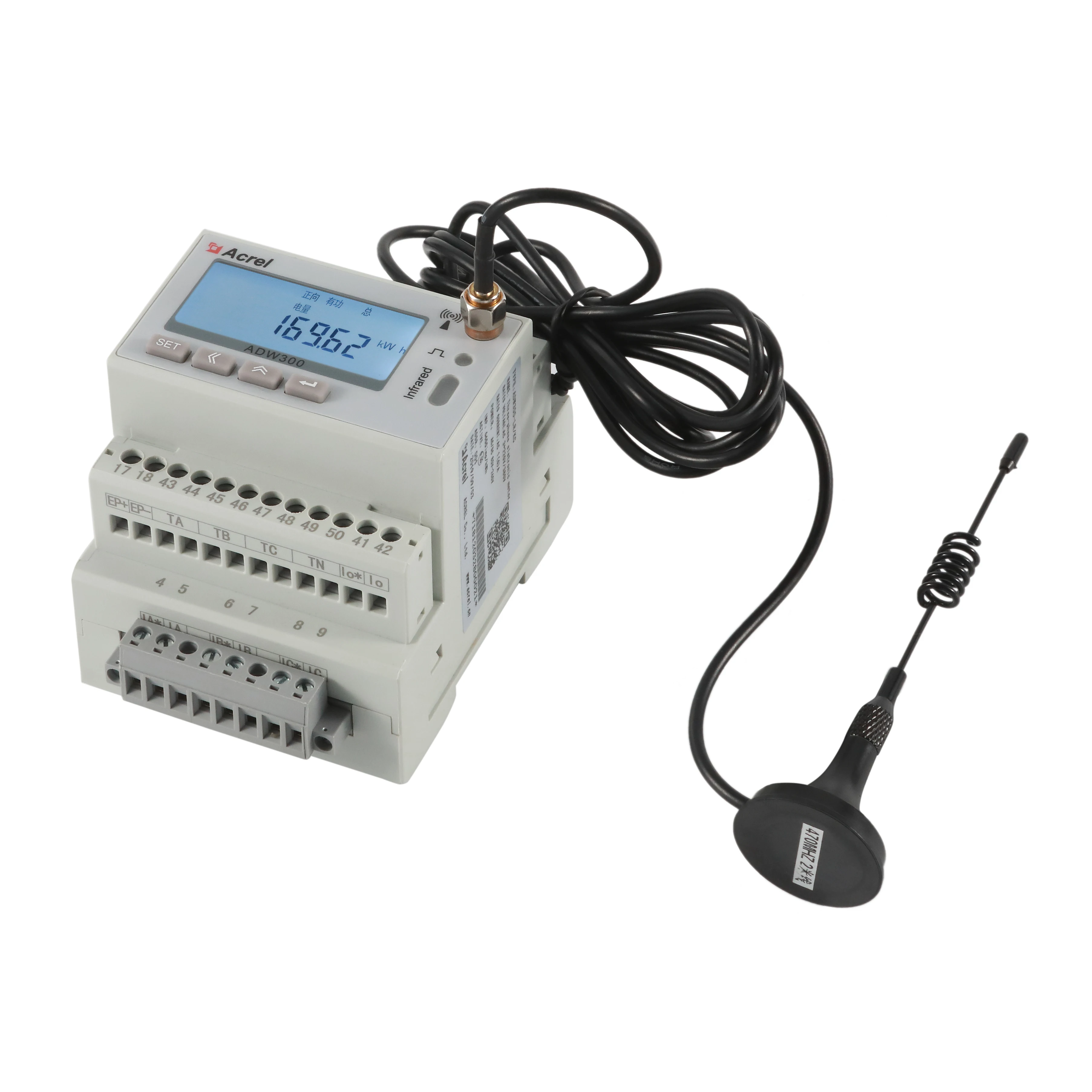 333mV Input Electricity Meter Three Phase Four Wire IoT Wireless Energy Meter with RS485 High Accuracy ADW300
