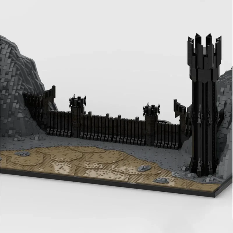 แหวนภาพยนตร์ Moc อาคารบล็อกฉากสีดําประตู Modular เทคโนโลยี Building Blocks ของขวัญของเล่น DIY ชุดประกอบ