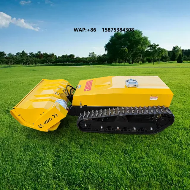 Electric Self-Propelled Robotic Lawn Mower 4-Stroke DIY Grade Agriculture Forestry Rubber Crawler Remote Control Flail Mowers
