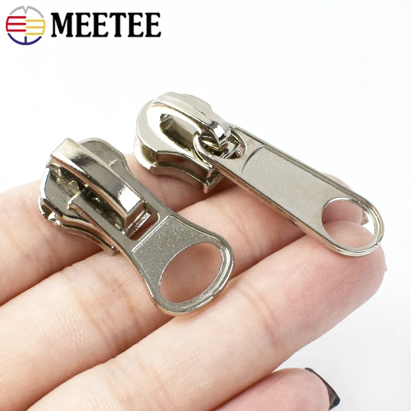 

30/50Pcs 3# 5# 8# Nylon/Resin/Metal Zipper Head for Clothing Replace Zips Silver Zip Puller Zippers Repair Kit DIY Accessories