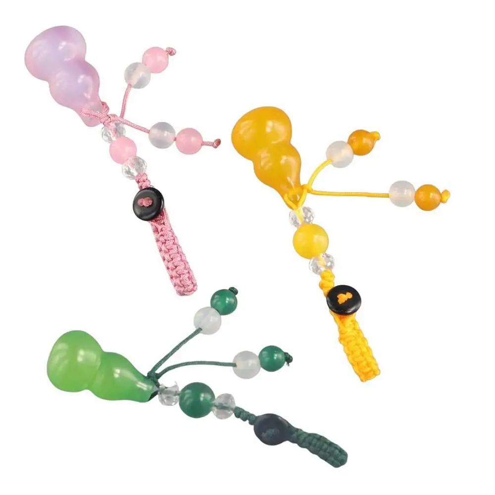 

Брелок-тыква из халцедонового нефрита, талисман для защиты и благополучия, агатовая подвеска-тыква, украшение с китайскими элементами, 4 цвета