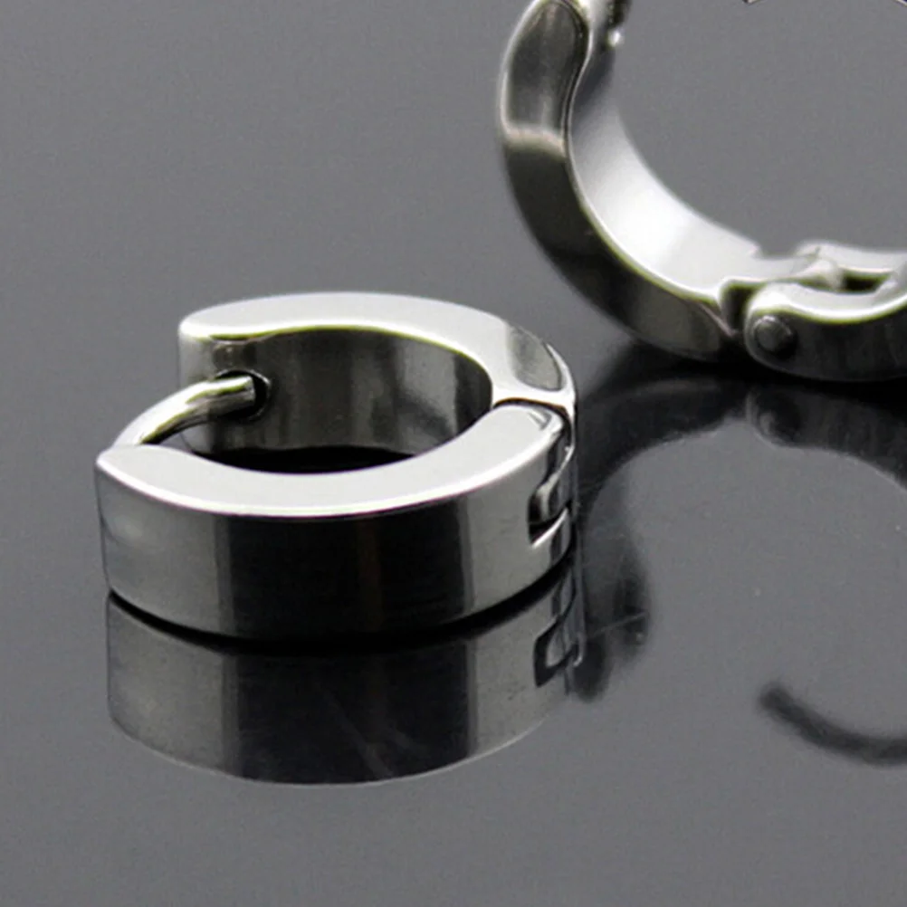 

1Pair Zircon Ear Studs Simple Round Shape Earrings for Women Office Party Everyday Casual Wear Minimalist Silver Circle Earrings