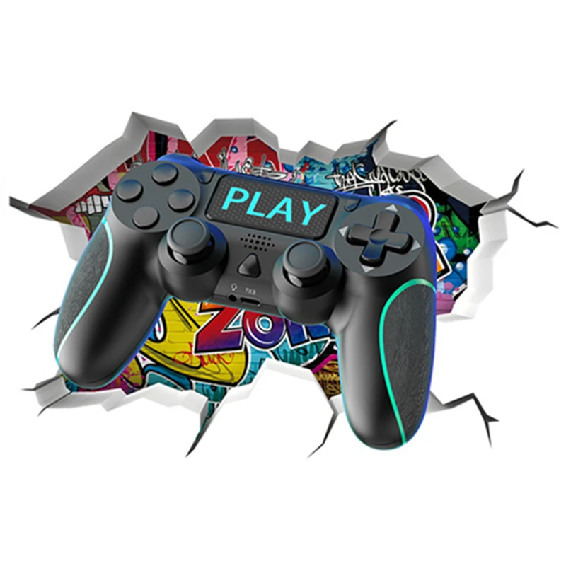 Black Game Console 3D Vinyl Wall Art Graffiti Stickers for Home Decoration Kids Room Gamer Zone Creative Retro Gamepad Wallpaper