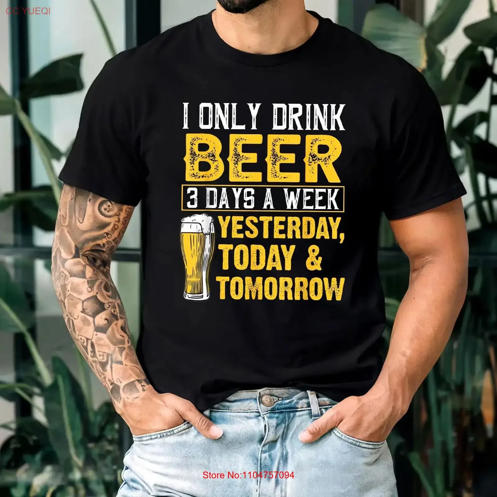 Funny I Only Drink Beer 3 Days Weekly T Shirt for  vintage Washed Slightly streetwear Stylish Breathable Unisex Versatile homme
