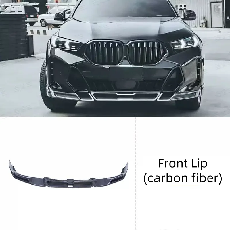 Carbon Fiber Front lip For BMW X6 G06 LCI 23-24 modified Front Shovel Surround body kit Car Accessories