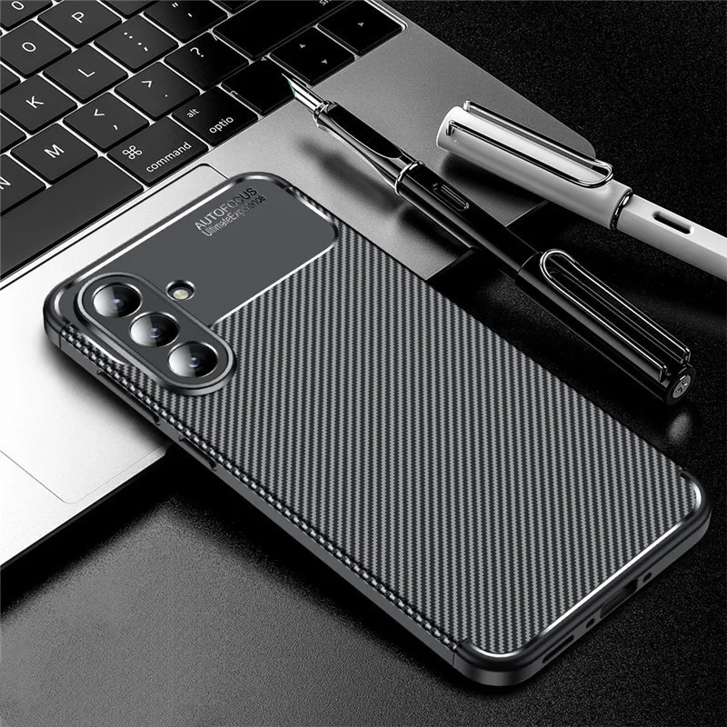 For Samsung Galaxy A36 5G Case For Samsung A36 Cover 6.64 inch Shockproof Matte Carbon Fiber Soft Silicone Bumper For A36