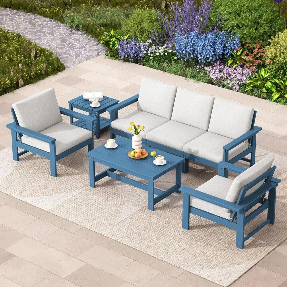 

Outdoor Patio Furniture Set, All Weather Patio Sofa Set, 7-Piece Outdoor Sectional Patio Conversation Set