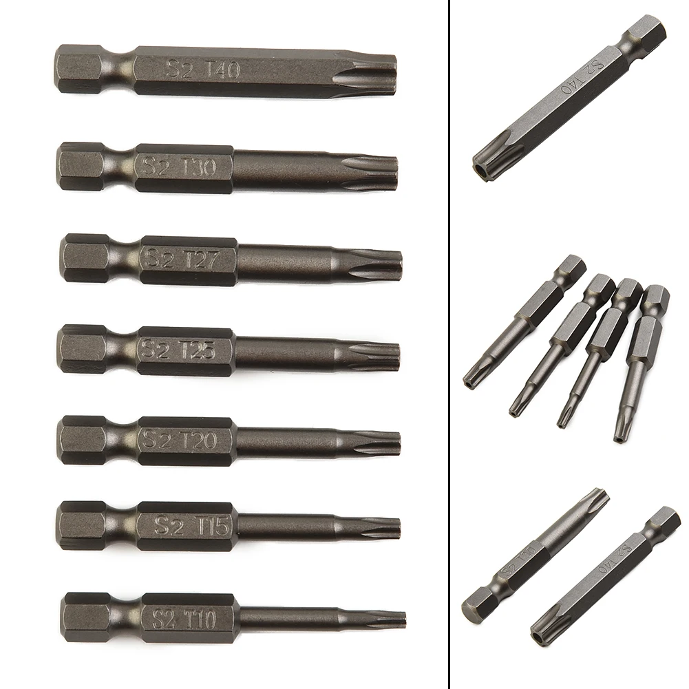 

Hollow Bits Screwdriver Bit 50mm Length Kit Set T10/T15/T20/T25/T27/T30/T40 Hex Head Screwdriver Bits Brand New