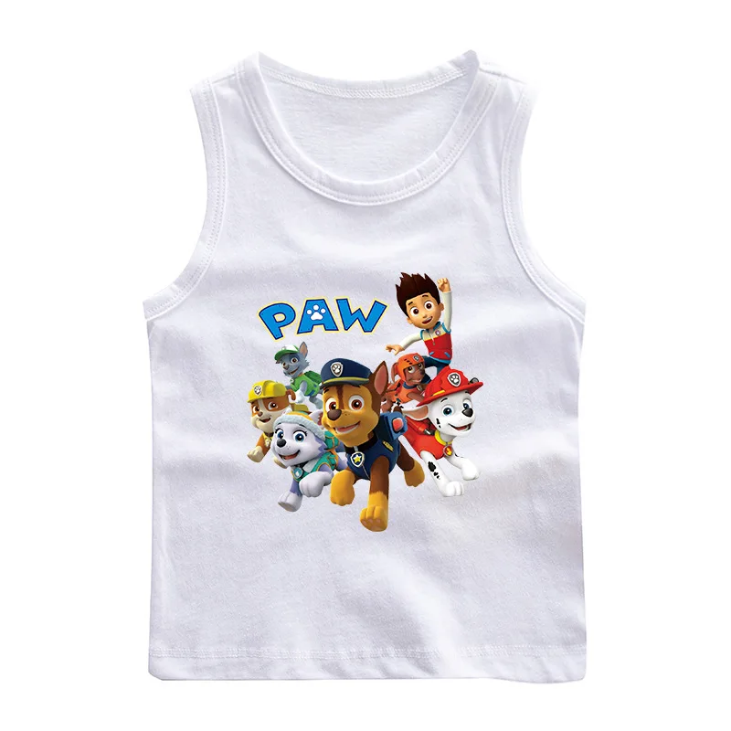 Paw Patrol Cotton T-shirt for Chlidren Girl Clothes Spin Master Vest Kids Clothing for Boys Tops Anime Printed Fashionable Tees