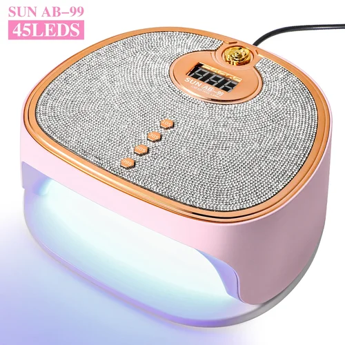 Limegirl-Lámpara LED UV para uñas, Gel de secado rápido, resina para esmalte de uñas, 4 temporizadores, diseño de diamantes, 45LED, máquina secadora de luz UV para manicura