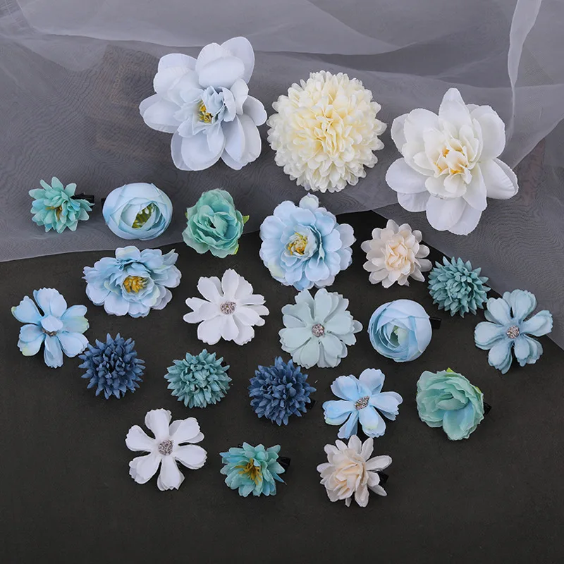 Silk Flower Set japan Kimono hair pins Side Hair Clip Barrettes Japanese Cute Chrysanthemum bridal wedding Hair Accessories