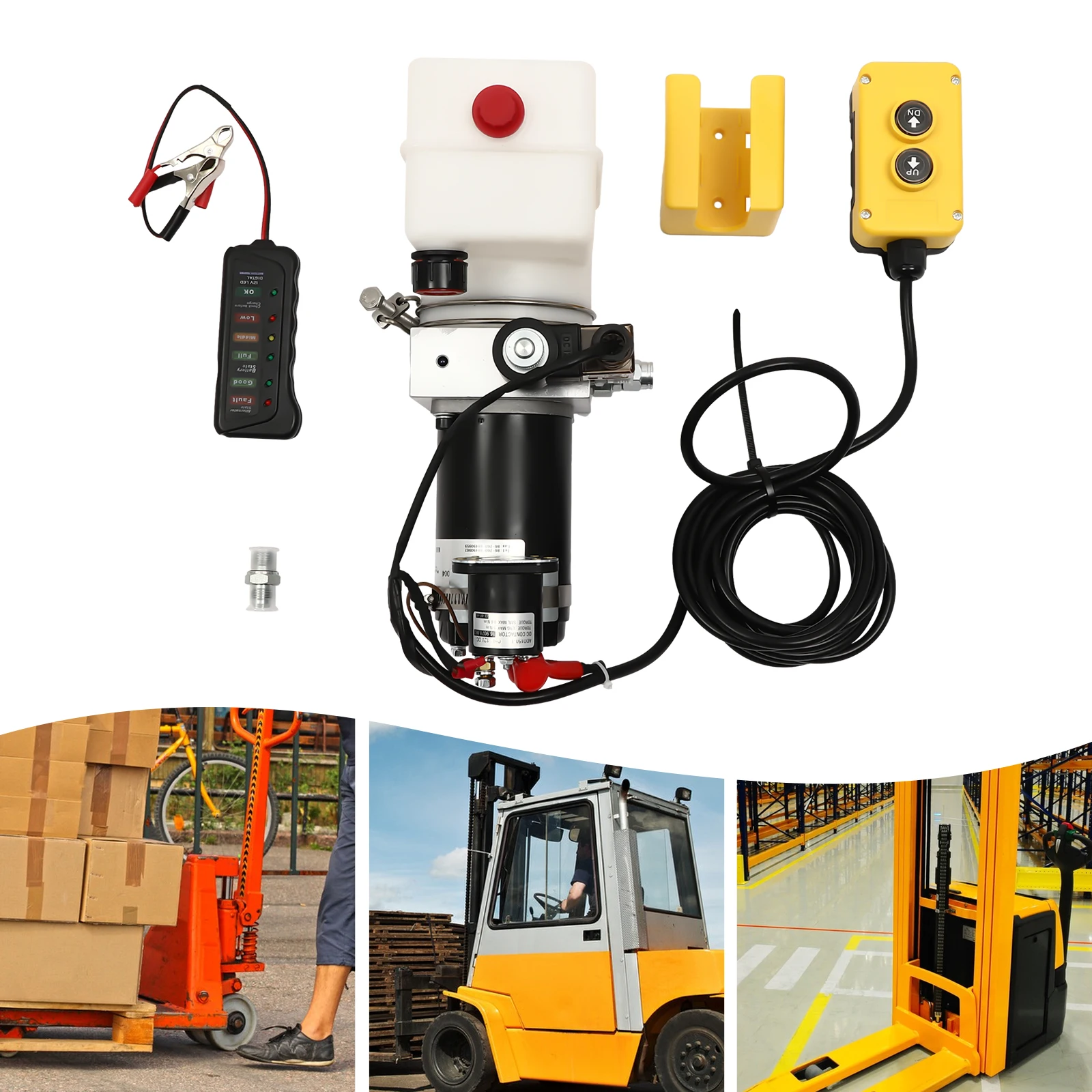 

1.1cc/r Single Acting for Dump Trailer, Lift, Jack, Machinery 800W Electric Hydraulic Pump Remote Control, Hydraulic Power Unit,