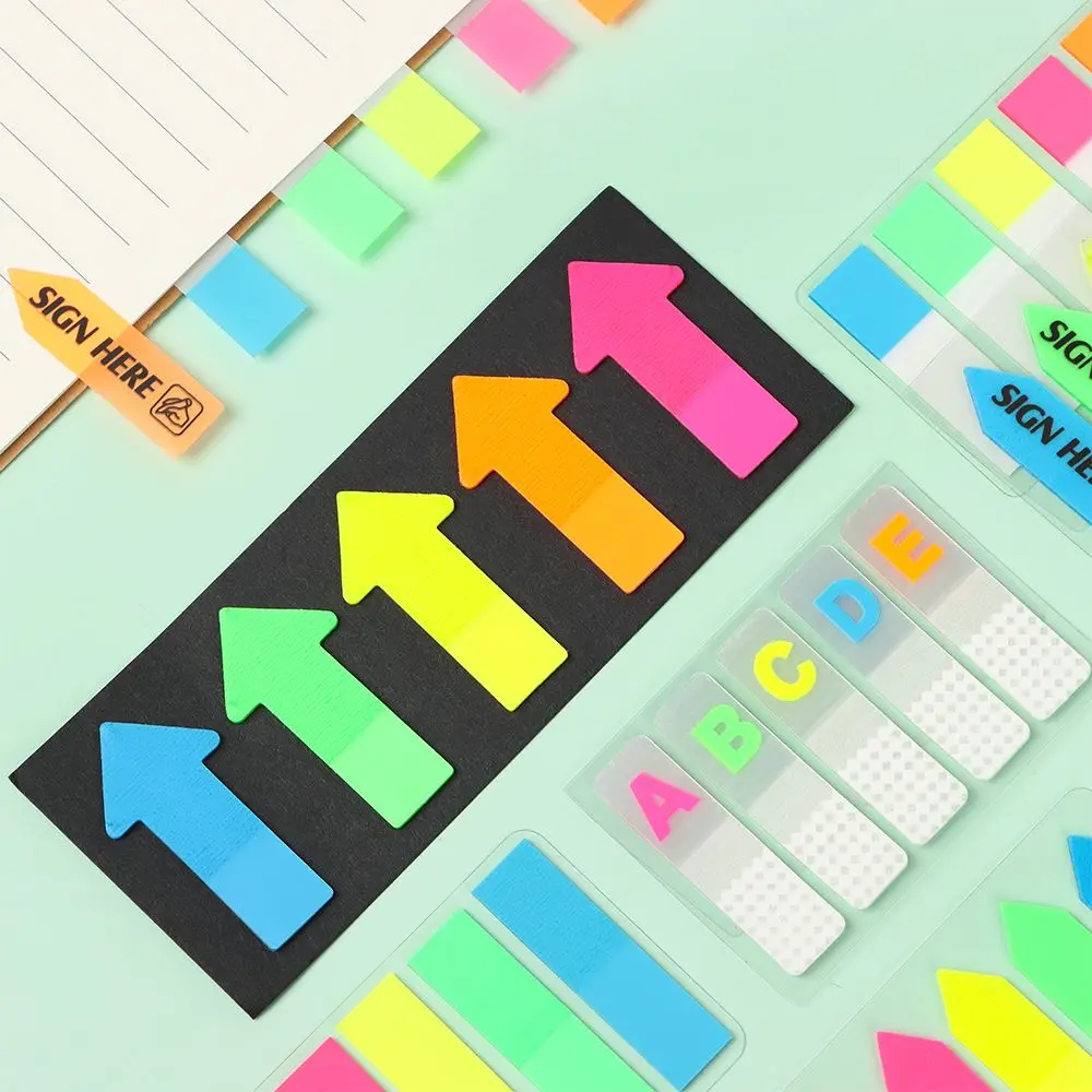 1 แพ็คสีเรืองแสง Sticky Notes Index Flags Bright สีหน้าสติกเกอร์ MeMO Pad โรงเรียนอุปกรณ์สํานักงานเครื่องเขียน