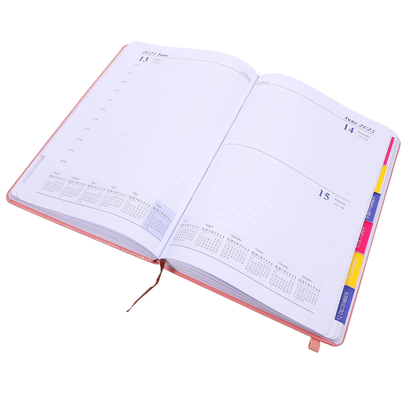 2025 Schedule Planner Book Delicate Notebook Calendar Agenda Portable Organizer Paper Notebooks Wear-resistant