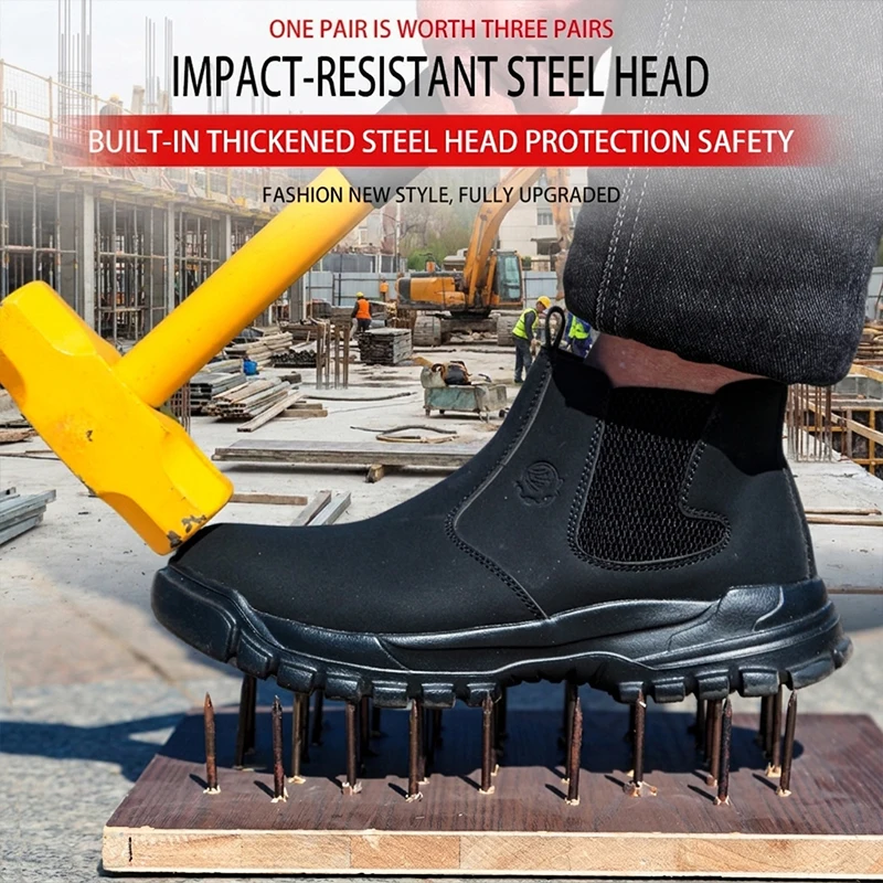Men Women Steel Cap Kevlar Sole EVA Foam Microfiber Leather Puncture Proof Quick Wear Boots for Welding Safety shoes Wokers