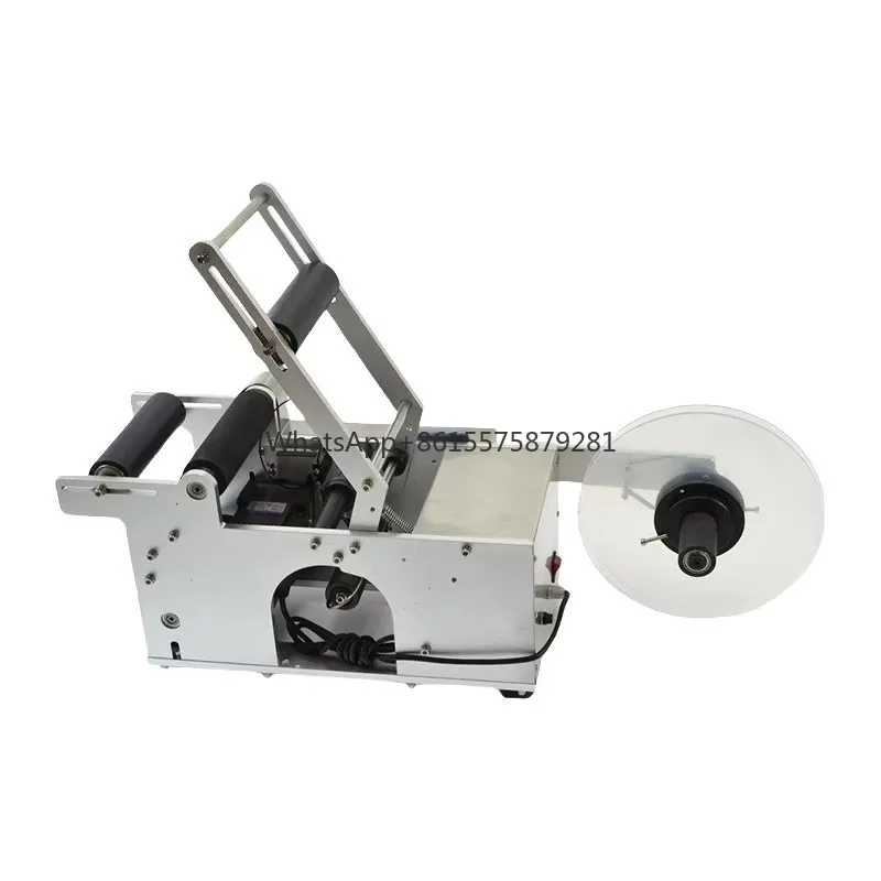 

Semi-auto Adhesive Sticker Labeling Machine for Round Glass Wine PET Bottles Metal Tin Cans for Food Application