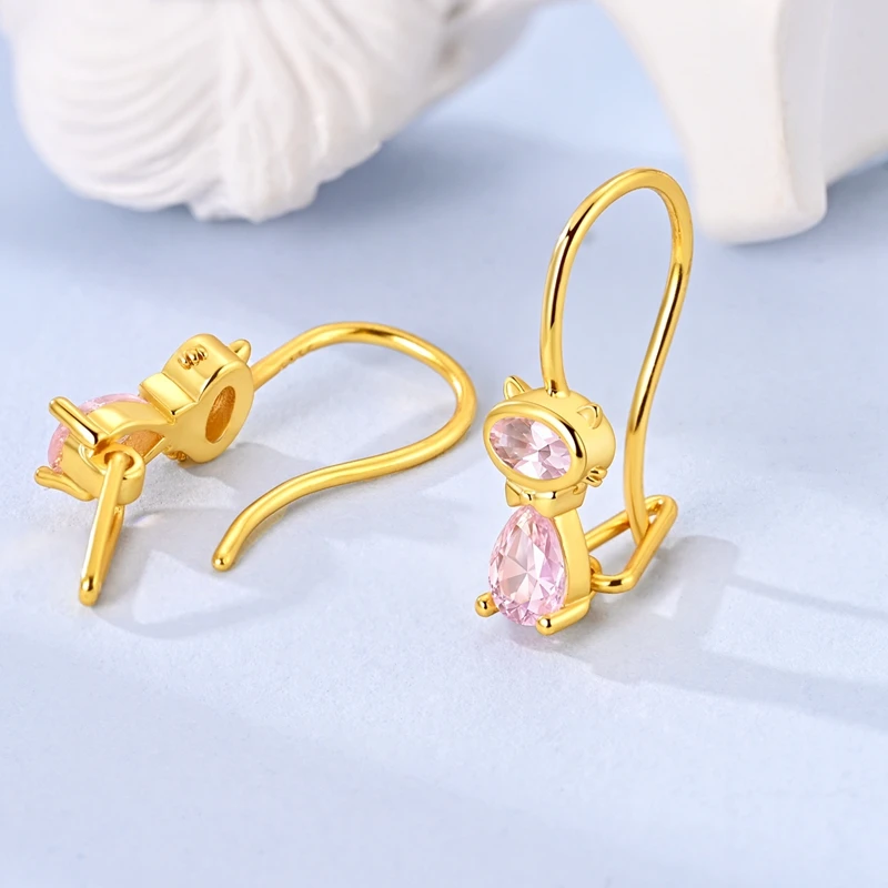 موضة الذهب امرأة هوب القرط 925 فضة تألق الزركون جولة الأذن وأقراط غرامة مجوهرات عاشق هدية للذكرى السنوية #6