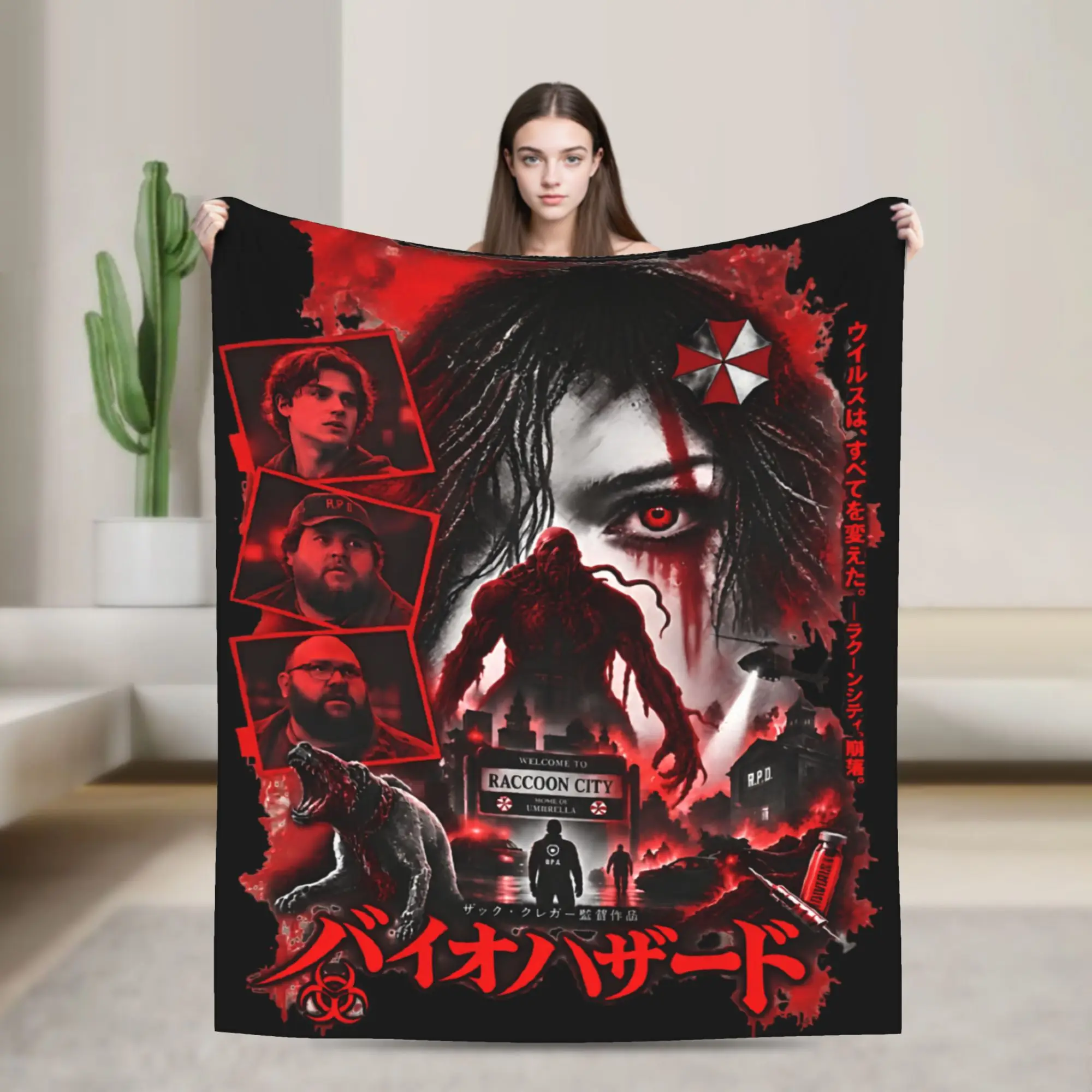 Bryan 2026 RE Movie Zach Cregger Raccoon City Blankets Fleece Textile Decor Warm Throw Blanket for Bedding Throws