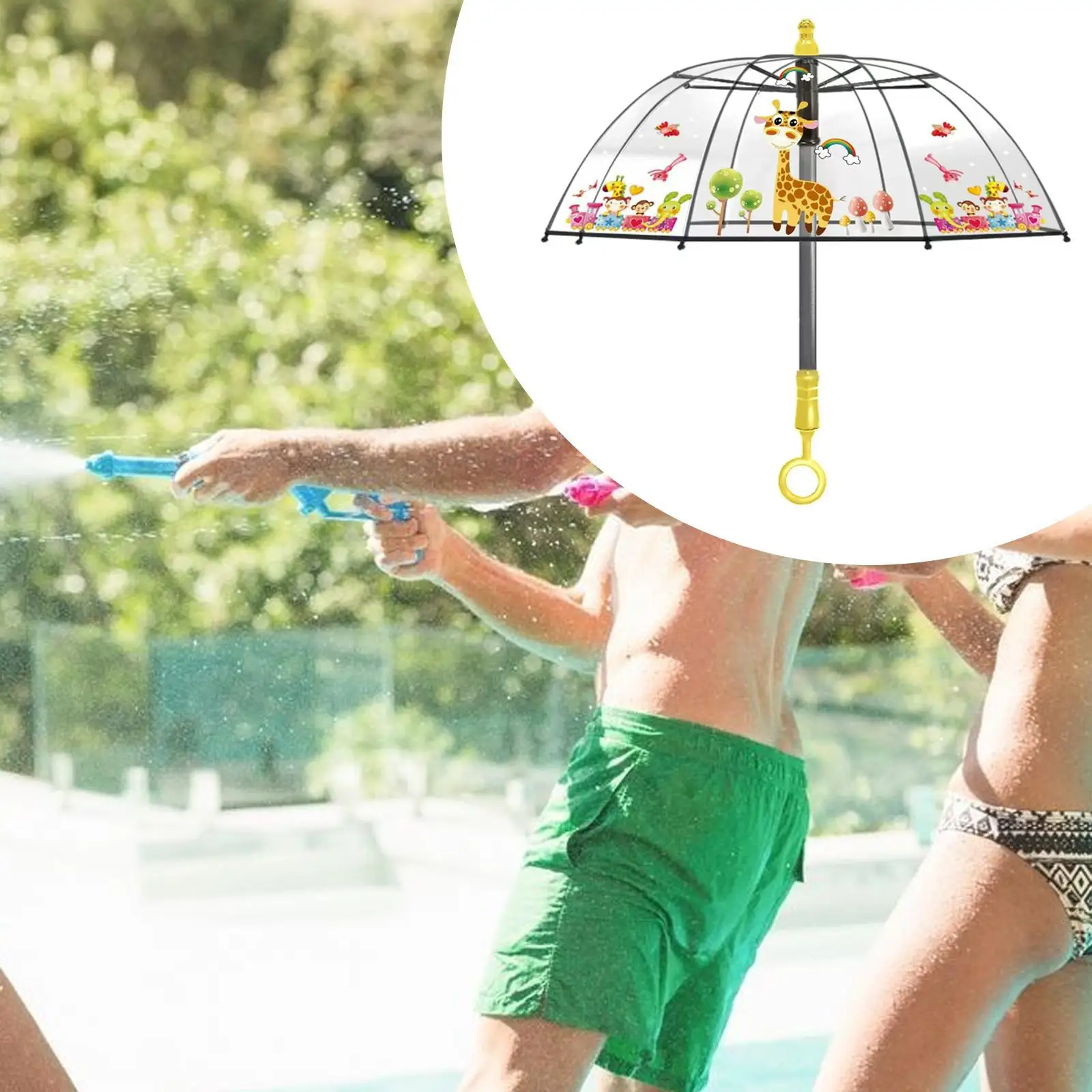 Umbrella Water Spray Toy Pullable Summer Toy for Beach Boys Girls Backyard