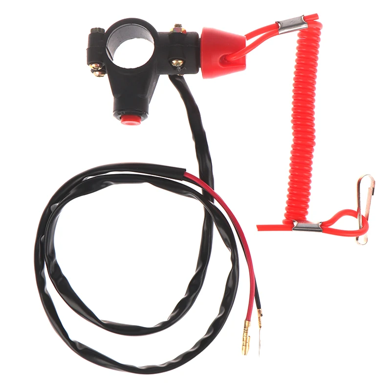 

ATV Motorcycle Boat Tether Lanyard Emergency Kill Stop Engine Switch Push Button Universal Safety Control Accessory