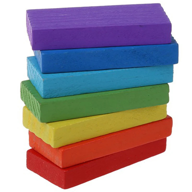 Kit de blocs de construction dominos en bois arc-en-ciel pour enfants, 300 pièces, Classification des couleurs, jeu précoce, jouets éducatifs pour enfants