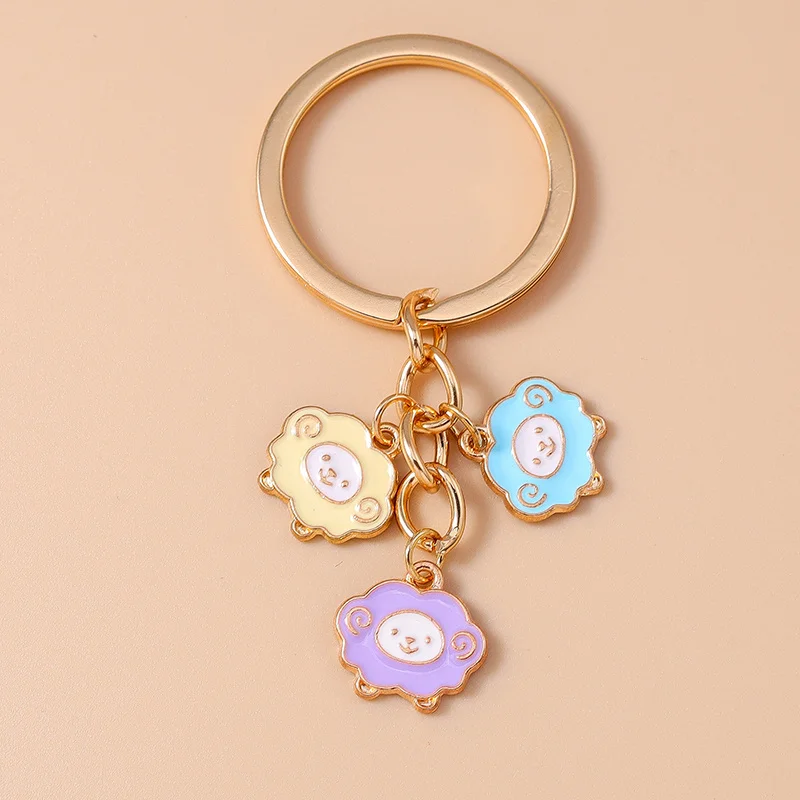 Aihua Niedlicher Emaille-Schaf-Schlüsselanhänger, Tier, Schaf, Ziege, Schlüsselanhänger, Anhänger für Autoschlüsselhalter, Frauen, Mädchen, Handtasche, Dekor, DIY-Schmuck – Detail 1