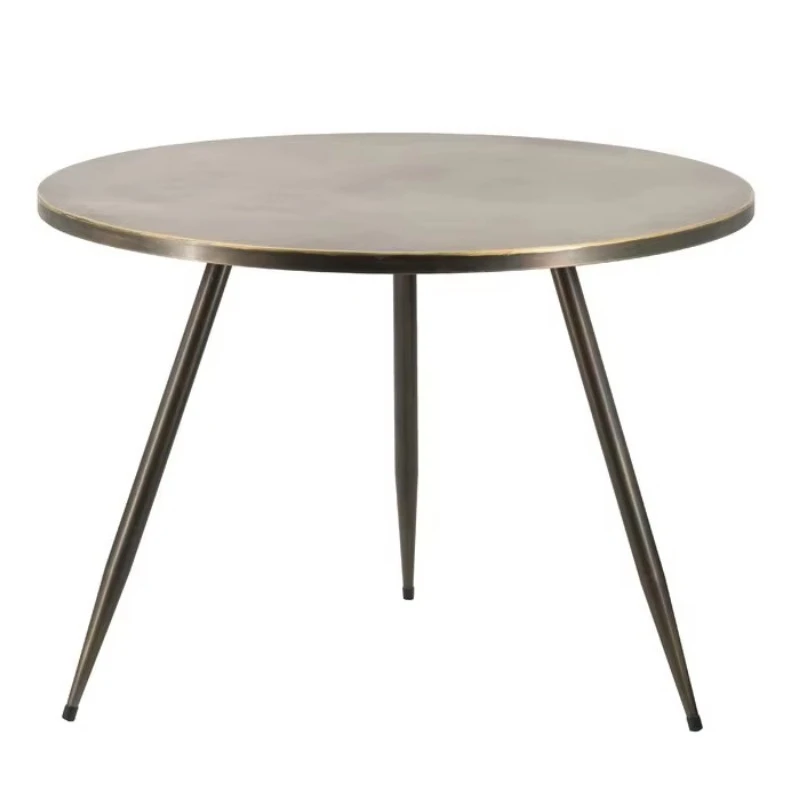 Aluminum metal round table small furniture living room modern design coffee table