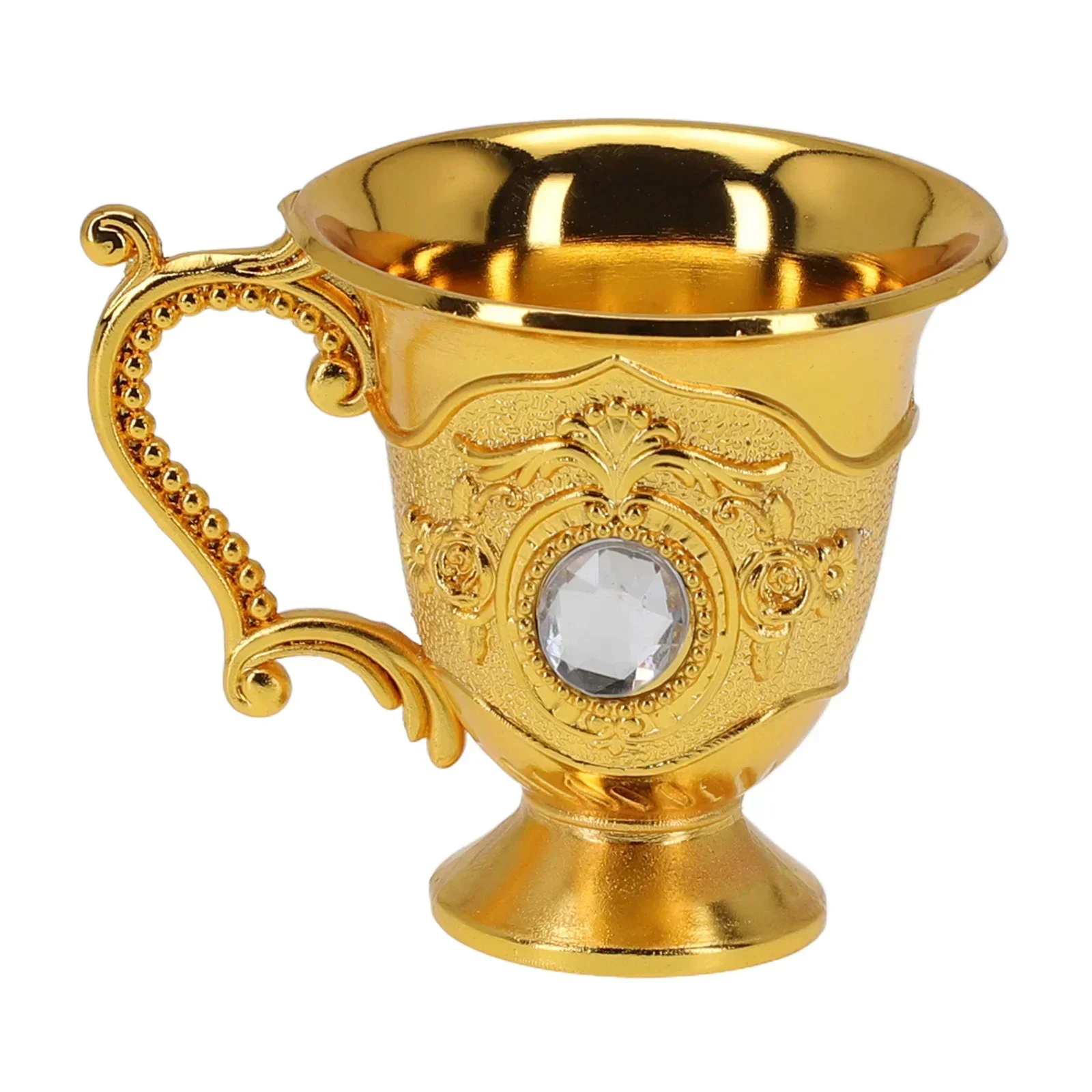 Fashion Europe And The United States Style Creative Home Metal White Wine Cup Alloy Pattern Gems Decorated Classical Wine Sets