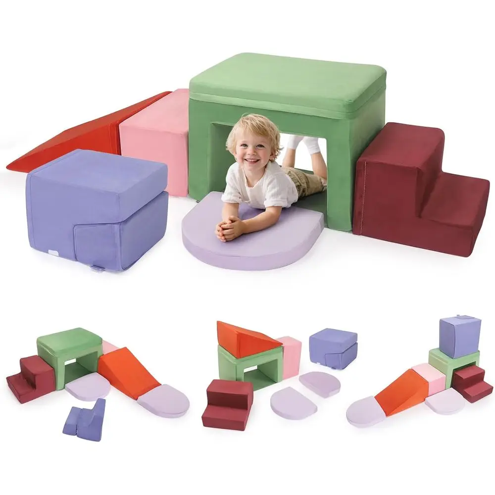 

Пенопластовые альпинистские блоки для малышей 1–3 лет, мягкий игровой набор с игрушками для ползания, безопасные блоки для младенцев в помещении и на открытом воздухе