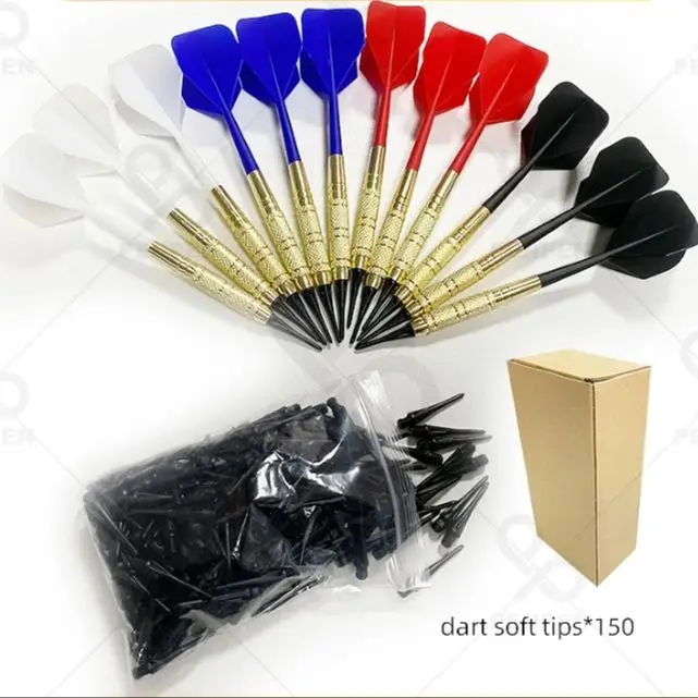 

Набор мягких дротиков WEDARTER | 12 барных дротиков; 3 каждого цвета; для 4 человек в семейной игровой комнате, 150 мягких головок для дротиков и красивый футляр.