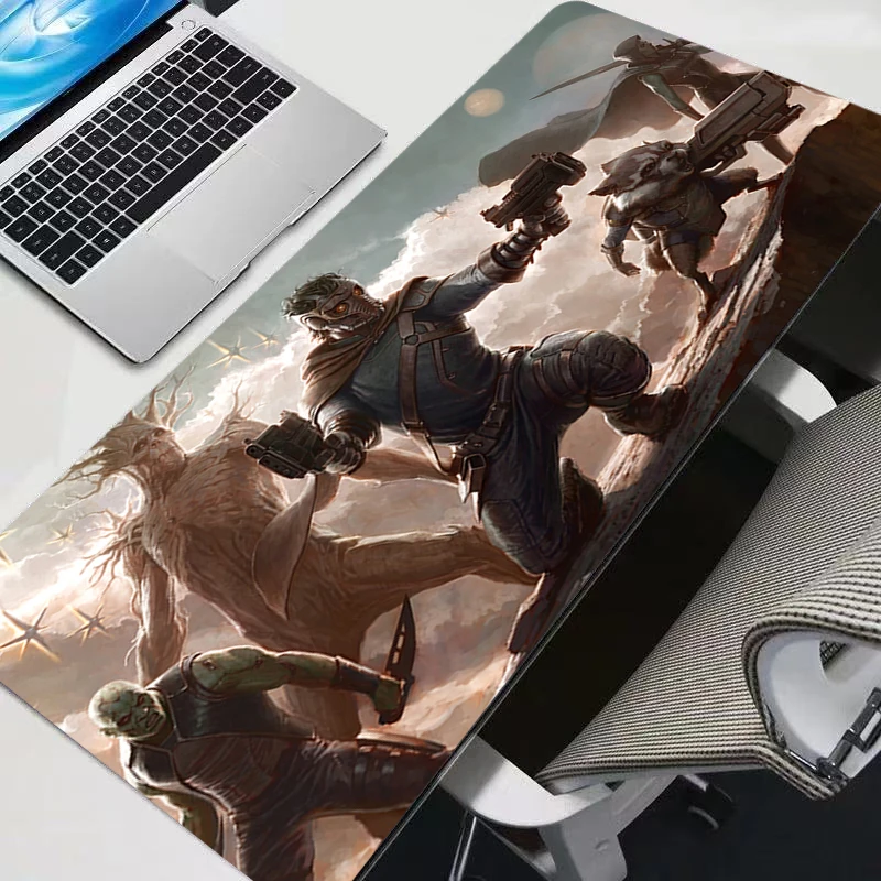 Large Mouse Pad Guardians of the Galaxy Non-Slip Carpet Laptop Pc Gamer Keyboard Mat Mousepad Edge White Tassel Rubber Table Mat