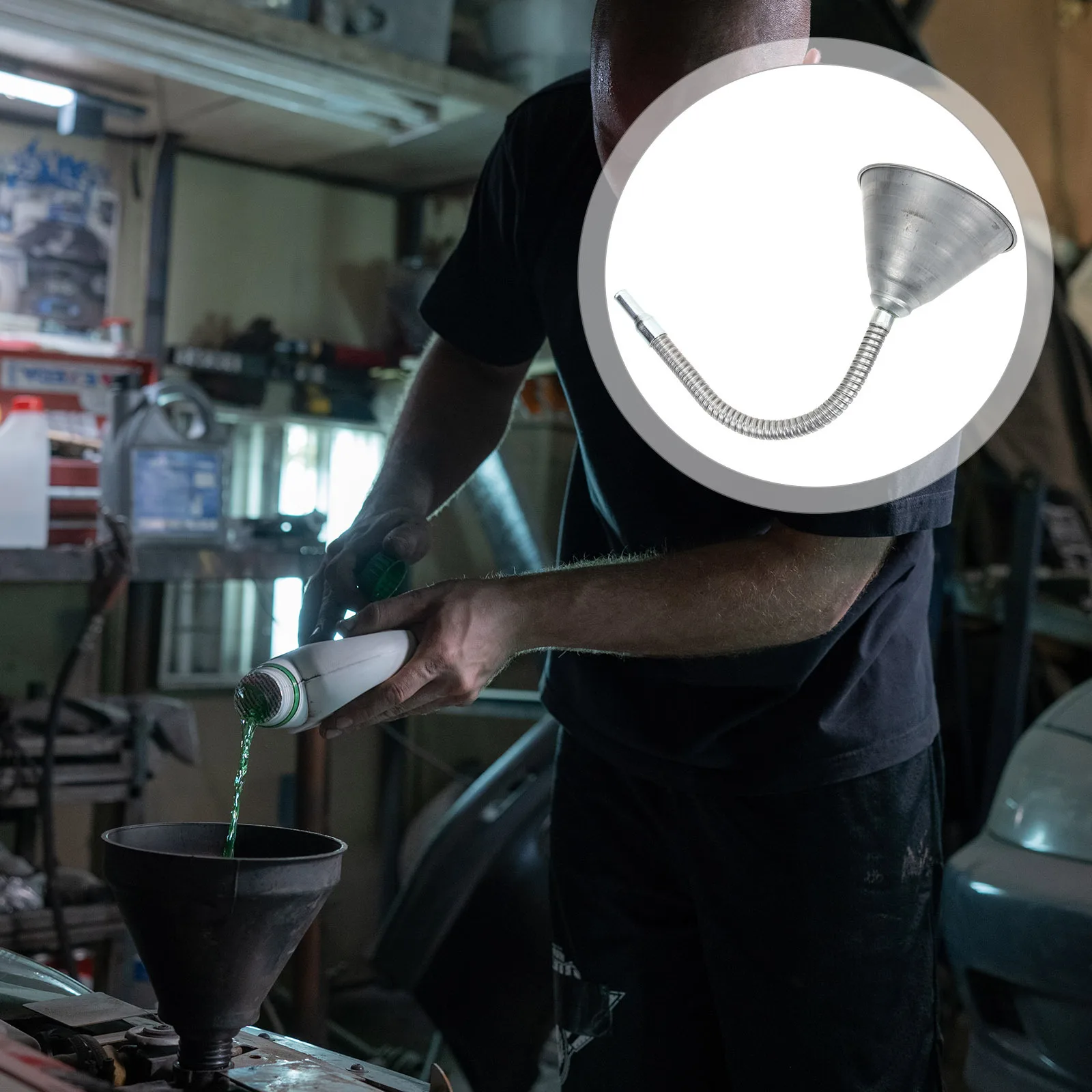 قمع الزيت قمع الوقود طويل الرقبة لسيارة شاحنة دراجة نارية أداة تغيير الزيت ملحقات التزود بالوقود السيارات