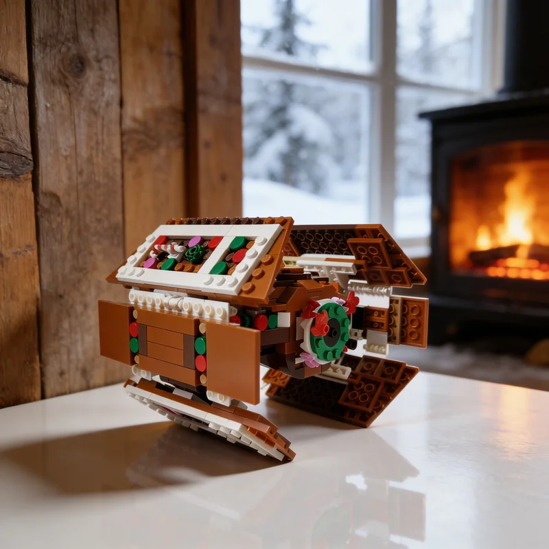 

500 деталей MOC Gingerbread TIE Ad Advanced X1, альтернативная модель звездолета, конструктор, креативный подарок, декор для демонстрации, сборка