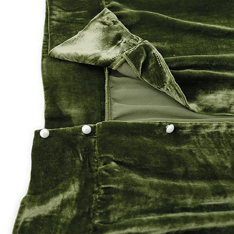 ضوء فاخر النمط الفرنسي يغطي البطن التخسيس الخامس الرقبة التوت الحرير المخملية الأعلى الحرير الحقيقي المخملية قصيرة الأكمام حجم كبير