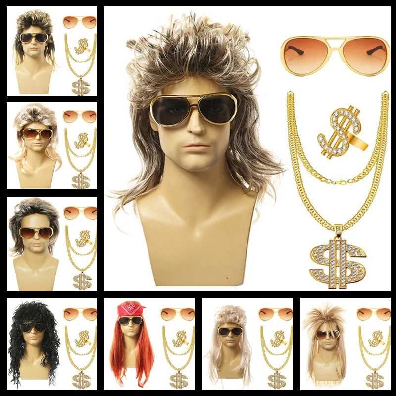 

Костюм для выступления на Хэллоуин: парик в стиле диско-панк, хиппи, хип-хоп, рок-н-ролл, женский этнический сценический наряд