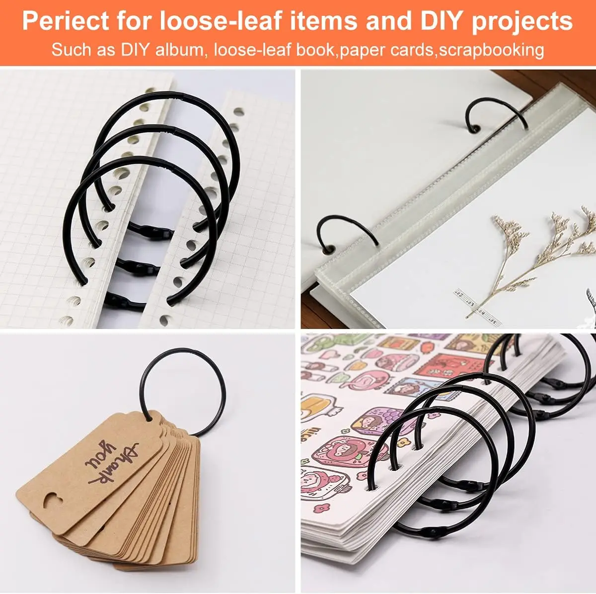 24pcs Black/Chrome/Golden Shower Curtain Ring,Circle Heavy-duty Rustproof & Curtain Rod Hooks for Bathroom, Bedroom, Living Room