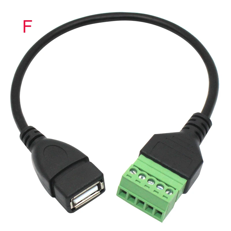 USB أنثى B USB صغير Type-C RCA ذكر إلى 5 دبوس أنثى الترباس وموصل المسمار مع كابل محول القابس المحطة المحمية