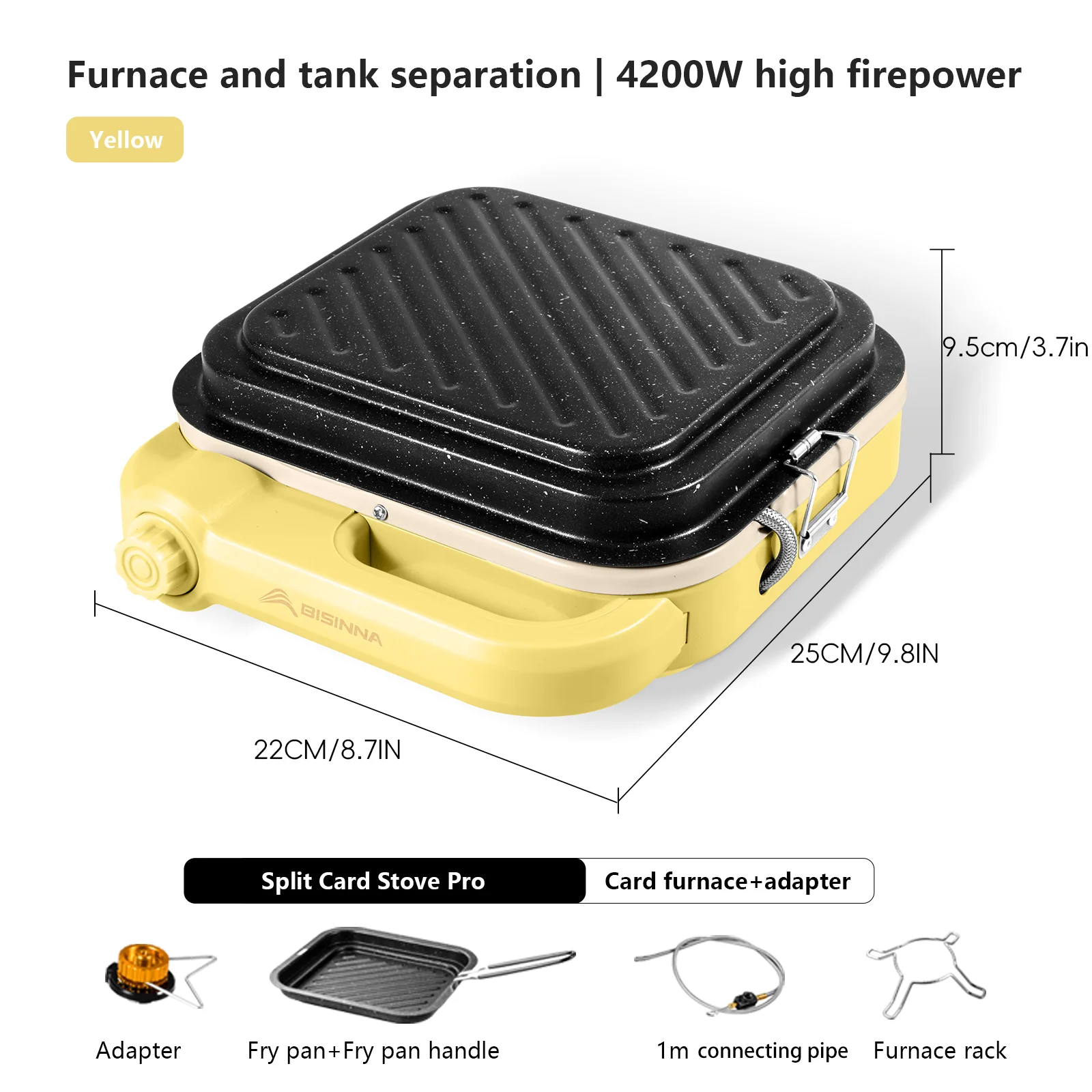 BISINNA Camping Gasfornuis Draagbare Hoge Vuurkracht Split Cassette Oven Outdoor Gasbrander voor Barbecue Picknick Kamp Benodigdheden