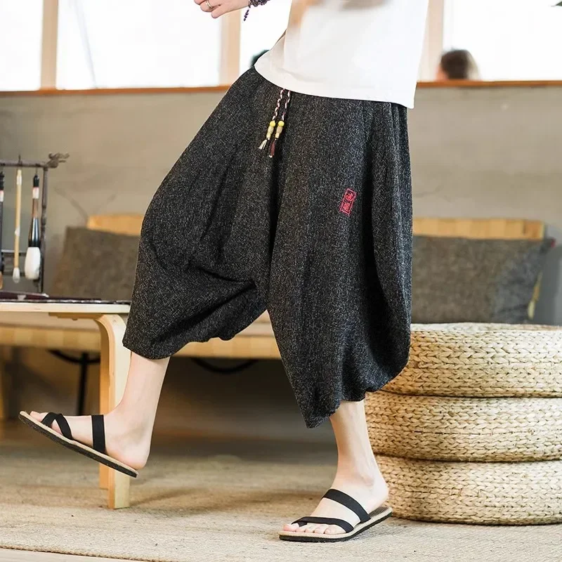 Men’s Harem Pants 2024 Summer Men Baggy Shorts Vintage Streetwear Sweatpants Male Loose Wide leg pants