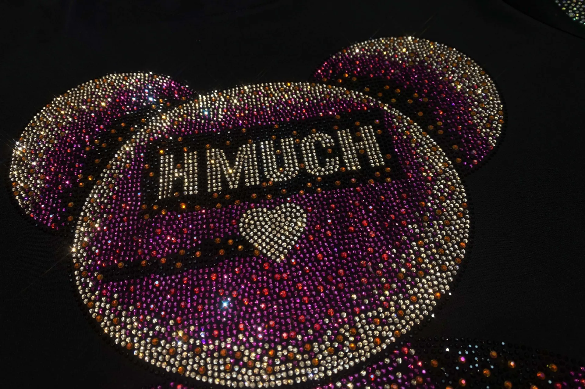 فستان أنيق بأحجار الراين اللامعة ملابس نسائية صيفية بلوفرات فضفاضة على شكل دب كرتوني بأكمام قصيرة بطول الركبة فساتين سوداء