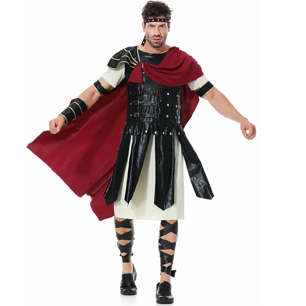 Adult Kids Spartan Warrior Costume Halloween Carnival Party Cosplay Stage Performance Parent-child Roman Gladiator Costume