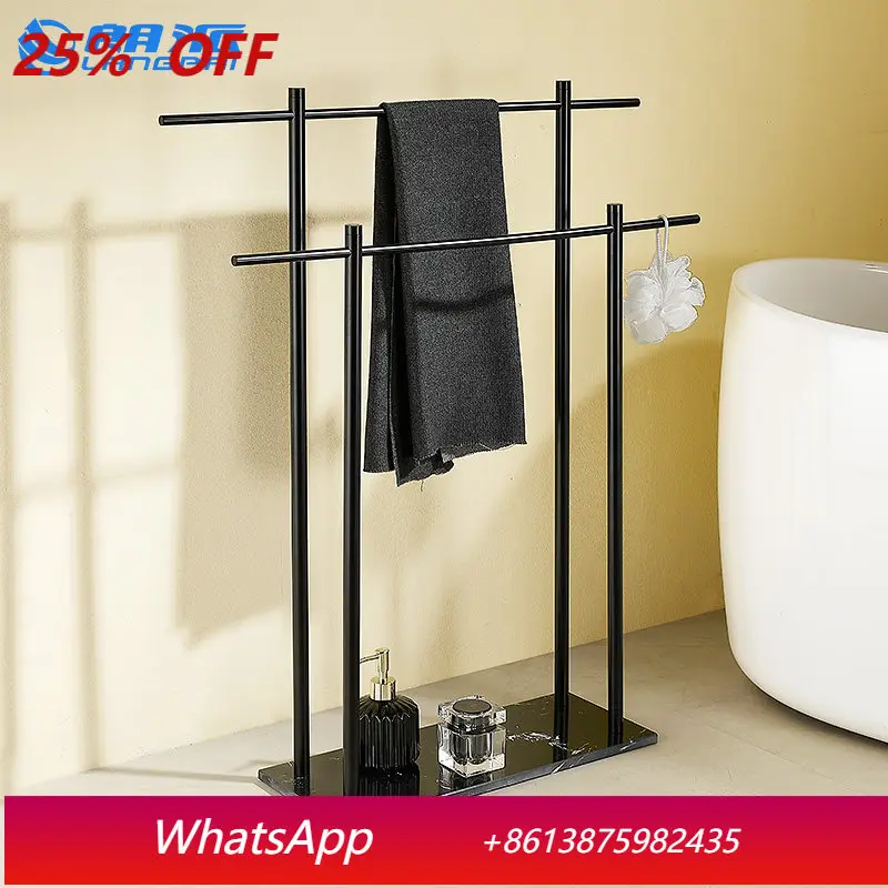 

YJQ floor towel rack vertical movable bathroom marble bathtub rack