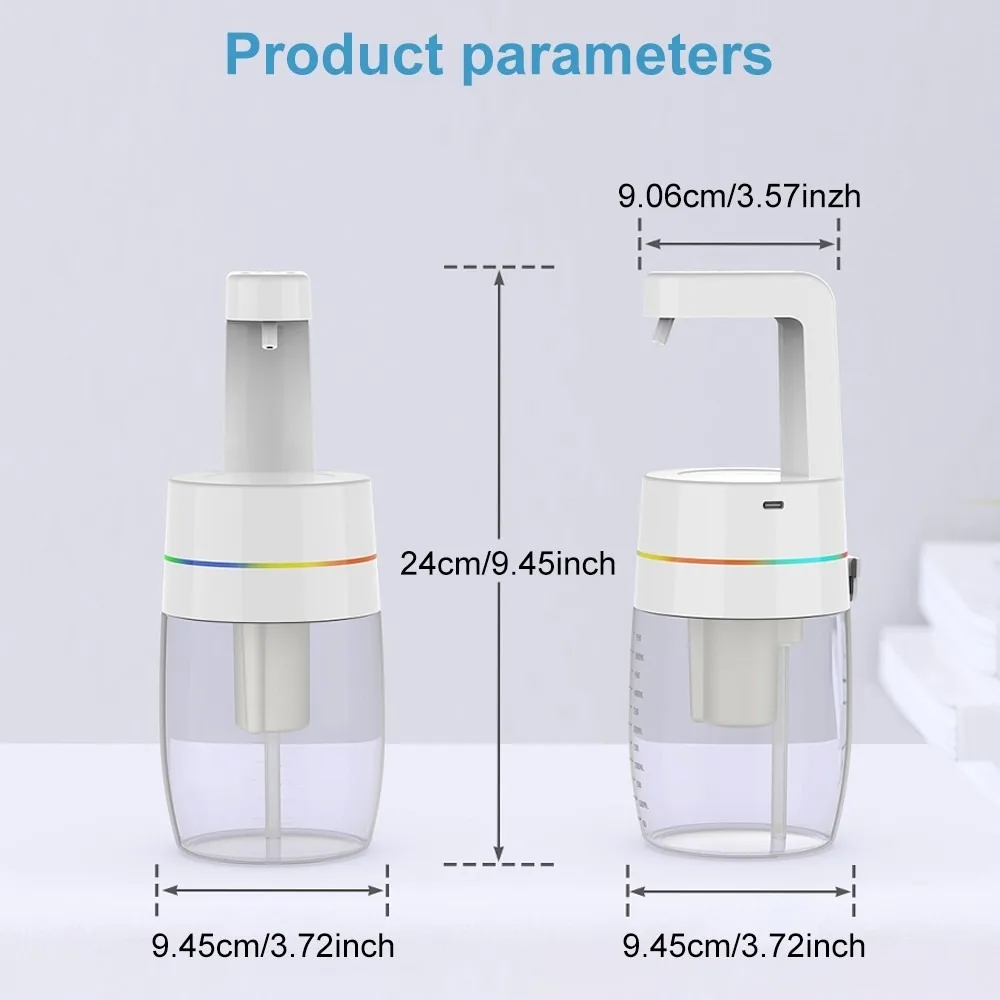 Automatic Sensor Smart Soap Dispensers Adjustable Levels Wall Mounted Lotion Dispensers Waterproof Large Capacity