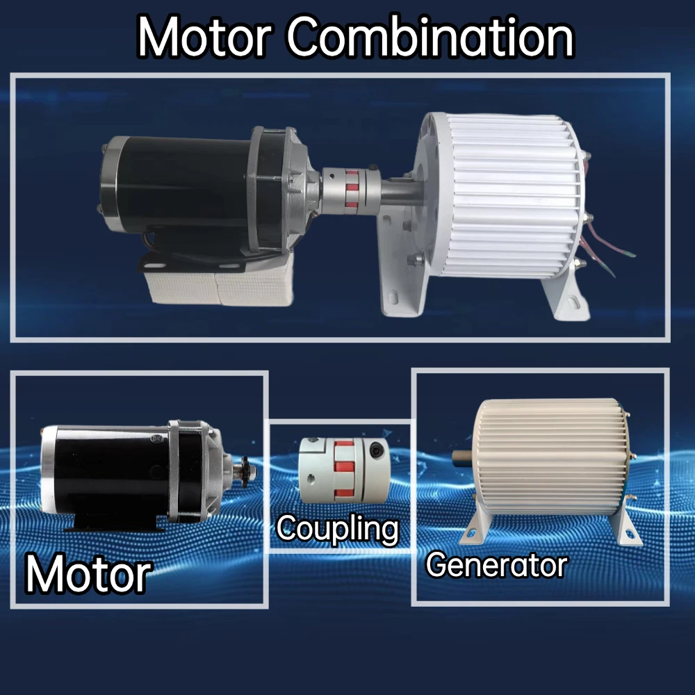 5000W 10000W 20000W Low Speed Permanent Magnet Generator 230V 380V Dynamo 3 Phase AC Alternators Energy Unit With Motor Drive