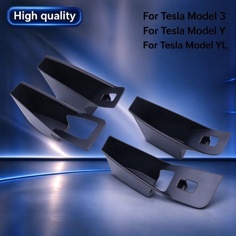 For Tesla Model 3/Y/YL Door Inner Handle Storage Box, Car Interior Organizer Tray Phone Holder Auto Accessories